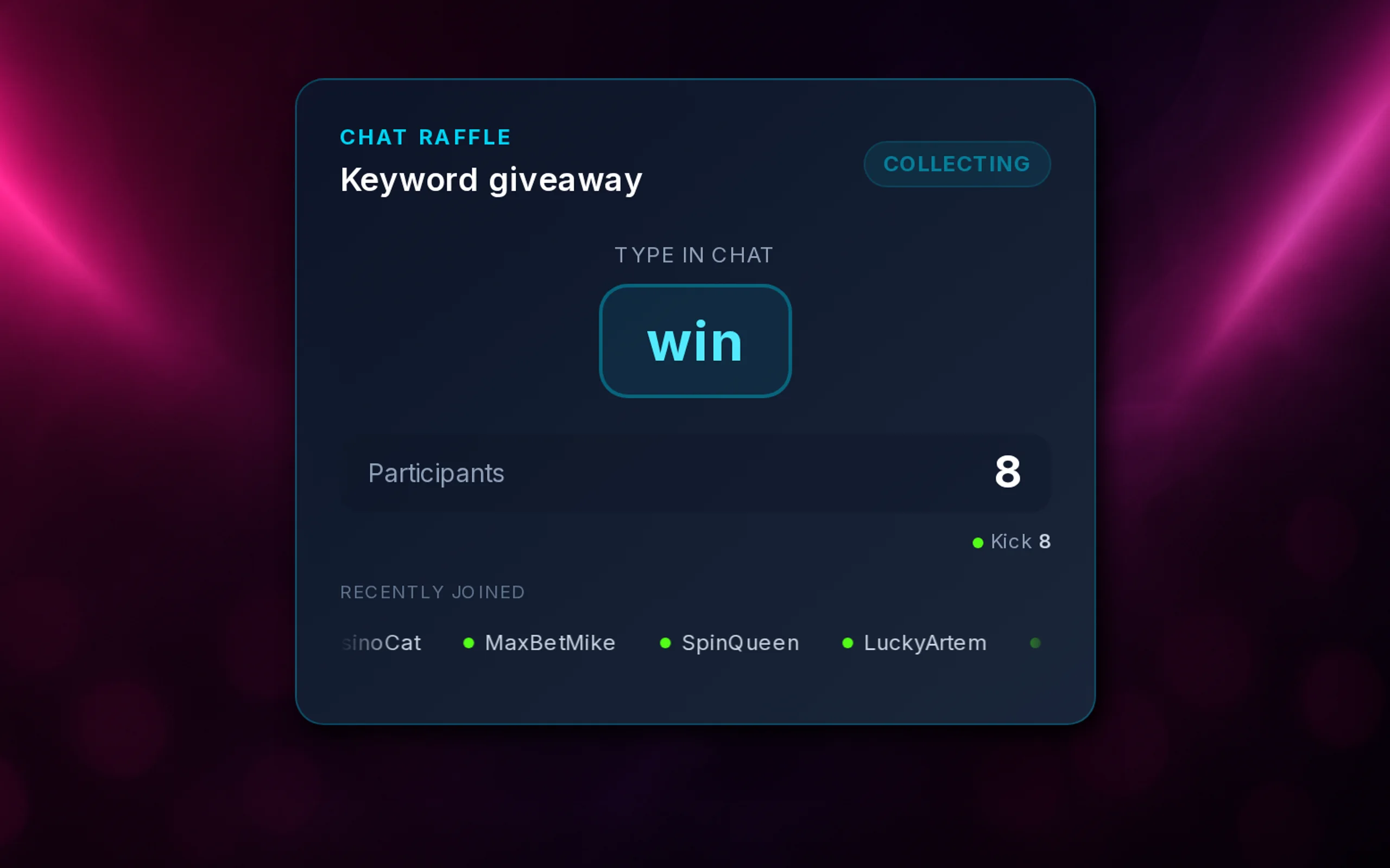 Keyword giveaways