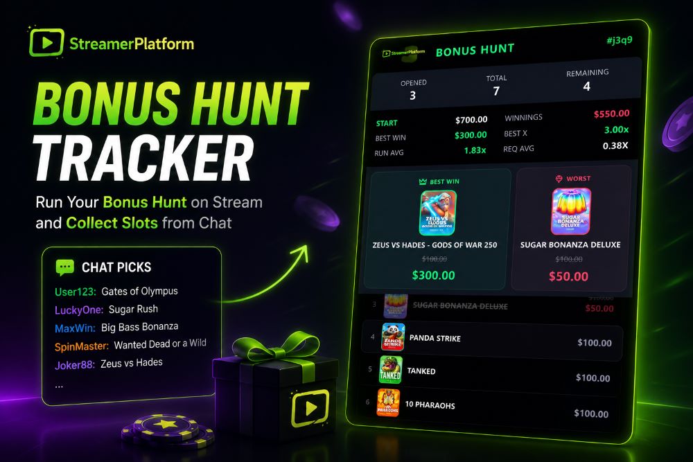 Bonus Hunt Tracker: Run Your Bonus Hunt on Stream and Collect Slots from Chat